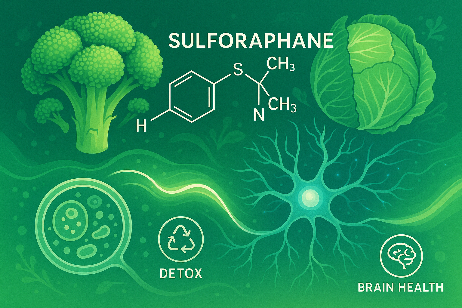 Sulforaphane Powerful compound that activates cellular detox pathways and supports cognitive function.